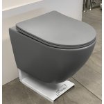   Galatea Design Bulat Miska WC z deską wolnoopadającą wisząca 49x37x37 cm Cement Grey matt/Jasny szary mat GDB2342MH W MAGAZYNIE!!