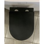   Galatea Design Bulat Miska WC z deską wolnoopadającą wisząca 49x37x37 cm Black matt/Czarny mat GDB2342MB W MAGAZYNIE!!
