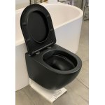  Galatea Design Bulat Miska WC z deską wolnoopadającą wisząca 49x37x37 cm Black matt/Czarny mat GDB2342MB W MAGAZYNIE!!