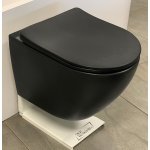   Galatea Design Bulat Miska WC z deską wolnoopadającą wisząca 49x37x37 cm Black matt/Czarny mat GDB2342MB W MAGAZYNIE!!