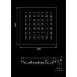 STEINBERG SERIA 390 Deszczownica Sensual Rain 600x600 mm Stal Szlachetna Polerowana 390.6612 / 3906612
