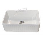 Galatea Design Sinki Hiasan Zlew jednokomorowy 76,5x46,5 cm biały z koszykiem i korkiem stalowym Biały DGKB013GW