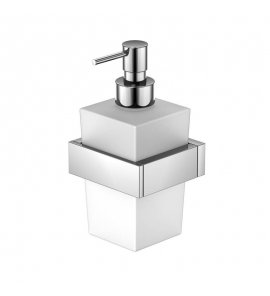 STEINBERG SERIA 460 Dozownik do mydła w płynie ścienny Biały mat/Chrom 460.8001 / 4608001
