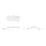 Galassia Blat ceramiczny z otworem po prawej stronie 121x46 cm Piaskowy 2061SA