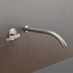 CEA Flag Bateria umywalkowa ścienna z wylewką 22 cm element zewnętrzny Satin Stainless Steel FLG07S