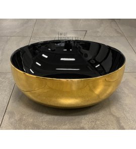 Hidra Sphere Umywalka okrągła Ø 440 mm złoty/czarny SP17.020