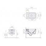 Galassia MEG 11 Misa WC wiszący 55x35 cm antracyt 5486NEMT