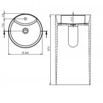 Galatea Design One Umywalka wolnostojąca Ø44xh87 cm z korkiem biały mat/czarny mat GUONE44.BMM.BL+GUPIL.WHM
