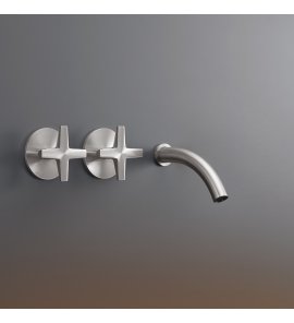 CEA Cross Bateria umywalkowa ścienna z wylewką 12,5 cm element zewnętrzny Satin Stainless Steel CRX11S