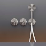 CEA Cross Bateria wannowa/prysznicowa ścienna termostatyczna z przełącznikiem 2/3-drożnym, słuchawką i wężem element zewnętrzny Satin Stainless Steel CRX20HWS