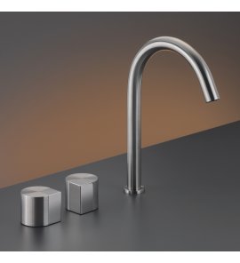 CEA Duet Bateria umywalkowa 3-otworowa z obrotową wylewką Satin Stainless Steel DET13S