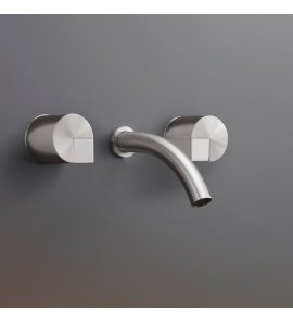 CEA Duet Bateria umywalkowa ścienna z wylewką 12,5 cm element zewnętrzny Satin Stainless Steel DET24S