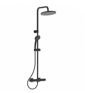      Ideal Standard Ceratherm T25 Zestaw prysznicowy termostatyczny ścienny z deszczownicą czarny mat A7546XG  WYPRZEDAŻ MAGAZYNOWA!!