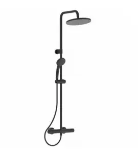      Ideal Standard Ceratherm T25 Zestaw prysznicowy termostatyczny ścienny z deszczownicą czarny mat A7546XG  WYPRZEDAŻ MAGAZYNOWA!!