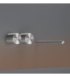 CEA Opus Bateria umywalkowa ścienna z wylewką 23 cm element zewnętrzny Satin Stainless Steel OPS10S