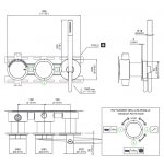 CEA Giotto Bateria wannowa/prysznicowa ścienna termostatyczna z przełącznikiem 2/3-drożnym, słuchawką i wężem element zewnętrzny Satin Stainless Steel GIO54WS