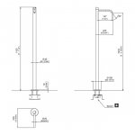 CEA Ziqq Bateria umywalkowa wolnostojąca element zewnętrzny Satin Stainless Steel ZIQ41S
