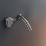 CEA Ziqq Bateria umywalkowa ścienna z wylewką 12,5 cm element zewnętrzny Satin Stainless Steel ZIQ29S