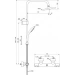      Ideal Standard Ceratherm T25 Zestaw prysznicowy termostatyczny ścienny z deszczownicą czarny mat A7546XG  WYPRZEDAŻ MAGAZYNOWA!!