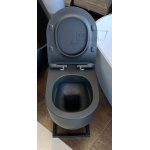 Axa Glomp Miska wisząca bezrantowa z deską WC wolnoopadającą 51x36,5 cm Nero matt/Czarny mat 0201007+319107