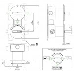 CEA BAR Bateria prysznicowa ścienna termostatyczna z przełącznikiem 2/3-drożnym element zewnętrzny Satin Stainless Steel BAR70S