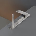CEA BAR Bateria wannowa 4-otworowa na brzeg wanny z wylewką i słuchawką prysznicową element zewnętrzny Satin Stainless Steel BAR37S