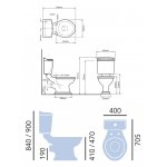 Heritage Dorchester Miska WC stojąca 41,9x36,5 cm ze spłuczką i deską wolnoopadającą biała DORCHESTERZESTAW