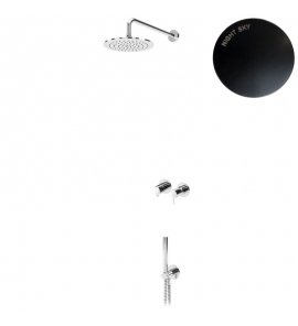 ----Bruma Leaf2 Zestaw prysznicowy podtynkowy z deszczownicą ścienną Ø 300 mm ze słuchawką Night Sky 1677532NS
