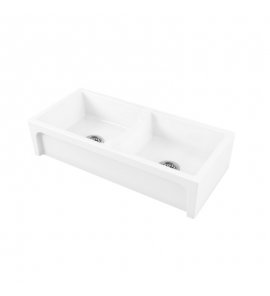 Galassia FRAME Zlew ceramiczny dwukomorowy 99x47 cm Biały 5116
