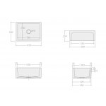 Galassia FRAME Zlew ceramiczny jednokomorowy 61x46 cm Biały 5118
