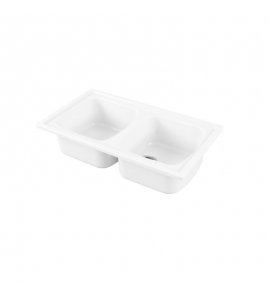 Galassia URBAN SINKS Zlew dwukomorowy 86x50 cm Biały 5102D90