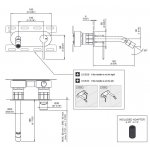 CEA Innovo Bateria bidetowa ścienna z regulowaną wylewką 16,5 cm element zewnętrzny Satin Stainless Steel INV13S