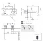 CEA Innovo Bateria umywalkowa ścienna z wylewką 15,5 cm element zewnętrzny Satin Stainless Steel INV15S