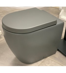 Cielo Smile Miska bezrantowa/rimless stojąca z deską wolnoopadającą 53,5x34,5x42 cm cemento CPVSMFCM+SMVASKCM