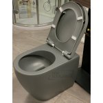 Cielo Smile Miska bezrantowa/rimless stojąca z deską wolnoopadającą 53,5x34,5x42 cm cemento CPVSMFCM+SMVASKCM