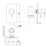CEA Milo360 Zawór odcinający ścienny z zaworem spłukującym element zewnętrzny Satin Stainless Steel MIL150S