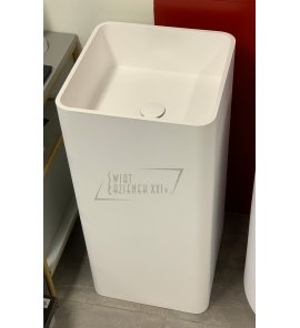Galatea Design Quadro Umywalka wolnostojąca z korkiem klik klak H83 cm biały mat BSB01M