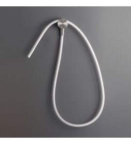 CEA Słuchawka prysznicowa z kolorowej gumy silikonowej ze wspornikiem i przyłączem wody element zewnętrzny Satin Stainless Steel FLX06WS
