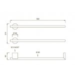 CEA Equilibrio Grzejnik elektryczny do ręczników 58 cm 2 elementy ścienny element zewnętrzny Satin Stainless Steel EQB02S