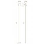      CEA Equilibrio Grzejnik elektryczny do ręczników 106 cm 1 element ścienny element zewnętrzny Satin Stainless Steel EQB21S 