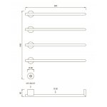 CEA Equilibrio Grzejnik elektryczny do ręczników 58 cm 4 element ścienny z przyciskiem zasilania element zewnętrzny Satin Stainless Steel EQB14S