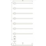 CEA Equilibrio Grzejnik elektryczny do ręczników 58 cm 7 element ścienny z przyciskiem zasilania element zewnętrzny Satin Stainless Steel EQB17S