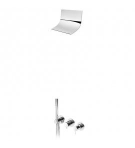 ----Bruma Leaf2 Bateria natryskowa podtynkowy z deszczownicą kaskadową i zestawem natryskowym Chrom 1675702CR