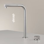 CEA Bateria kuchenna 2-otworowa z obrotową góra-dół i wyciąganą wylewką Satin Stainless Steel APP03S