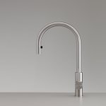 CEA Milo360 Bateria kuchenna jednootworowa z obrotową i wyciąganą wylewką Satin Stainless Steel MIL202S