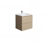 Rak Ceramika Joy Zestaw Umywalka meblowa 61x46,5 + szafka podumywalkowa wisząca 60x46 Scandinavian oak SETJOYWH060SOK