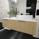       Rak Ceramika WOODEN Szafka podumywalkowa ścienna 80 cm Dąb WOD80CD 