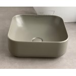      Hidra Gio Evolution Umywalka kwadratowa stawiana na blat 40 cm z korkiem klik-klak Brown matt G43E.096+P125.096 WYPRZEDAŻ EKSPOZYCJI!!