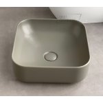      Hidra Gio Evolution Umywalka kwadratowa stawiana na blat 40 cm z korkiem klik-klak Brown matt G43E.096+P125.096 WYPRZEDAŻ EKSPOZYCJI!!