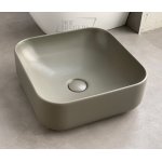      Hidra Gio Evolution Umywalka kwadratowa stawiana na blat 40 cm z korkiem klik-klak Brown matt G43E.096+P125.096 WYPRZEDAŻ EKSPOZYCJI!!